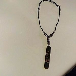 Adjustable slipknot handmade leather personalize necklace